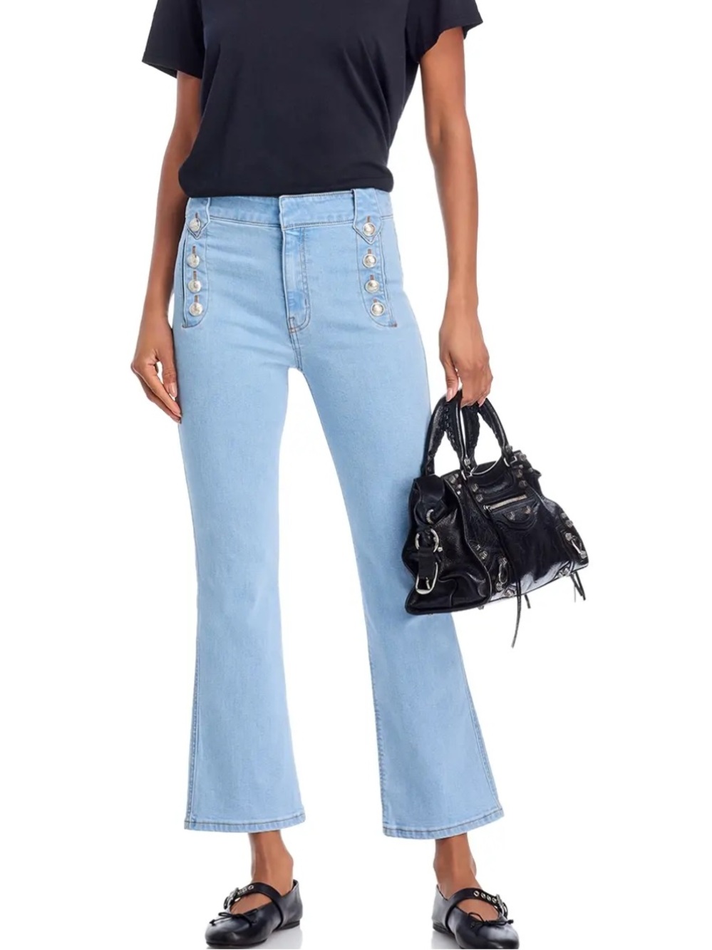 DEREK LAM 10 Crosby Robertson sailor crop flare leg jeans